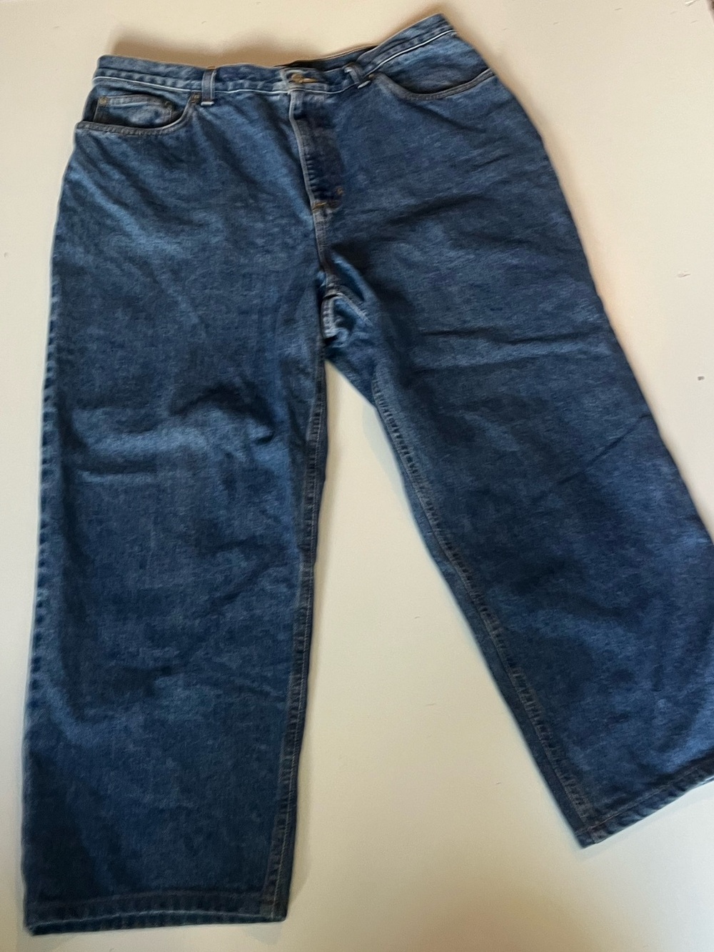 Ralph Lauren | Relaxed Fit Wide Leg Dark Wash Denim Jeans 18W